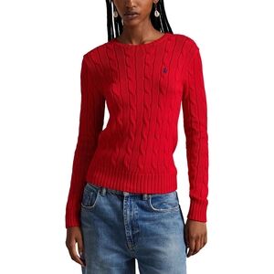 Polo Ralph Lauren Vibrant Red Cable Knit Crewneck Sweater Size M
